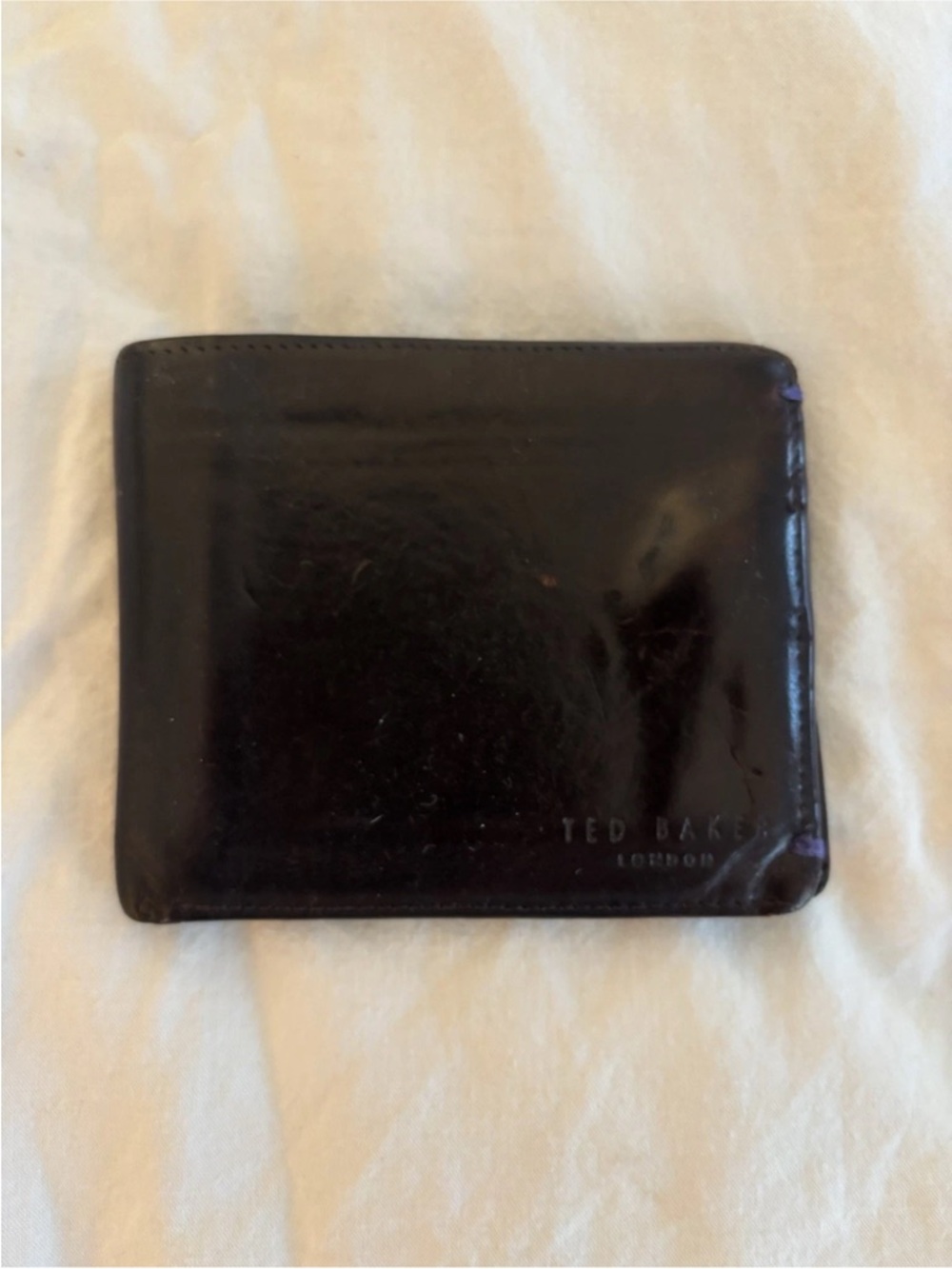 Ted Baker Men's Black Gloss Leather Card Holder